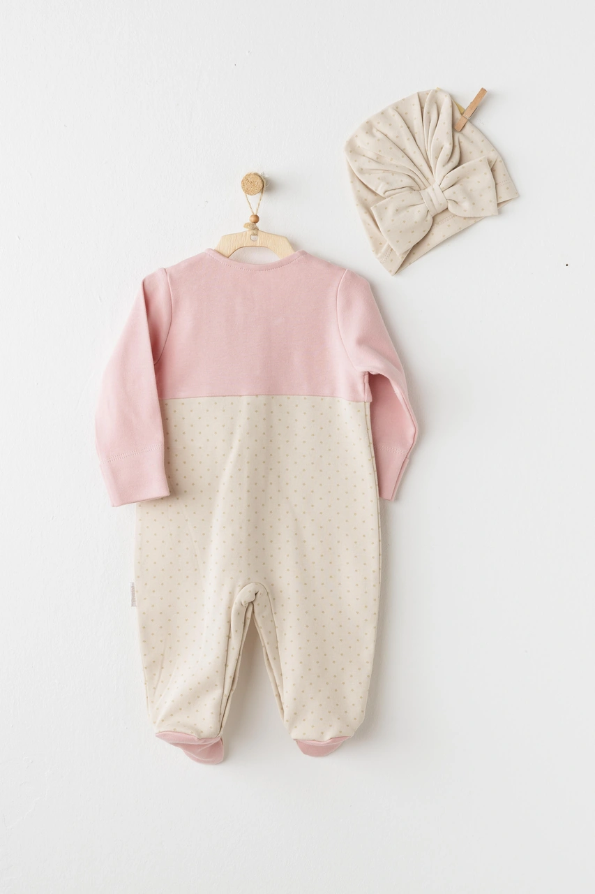 Kız Bebek Tulum Takım Romper Ac26043 Pembe