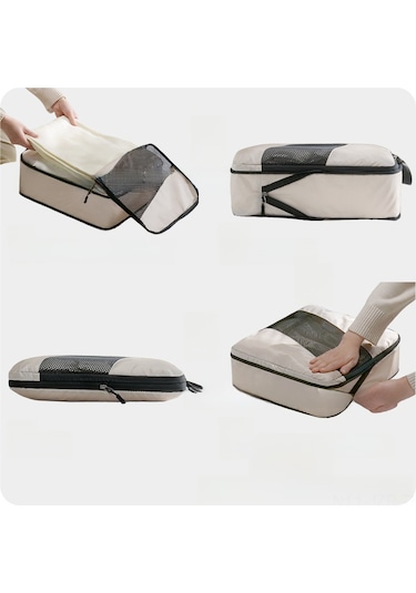 Geeroyoo Turuncu Seyahat Sıkıştırılabilir Organizer Seti - Valiz Giyim Bölücü Depolama Çantaları, Uzun Ömürlü Malzeme Ve Etiketli Tasarım Portakal