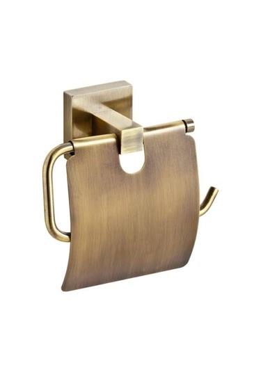 İsaoğlu Yapı Antik Gold Tuvalet Kağıtlı Pirinç Paslanmaz Kağıtlık Kapaklı Aksesuar Gold