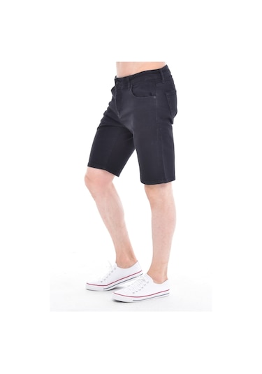 Cedy Denim Erkek Kot Şort Slim Fit Jean Şort - C342 Siyah