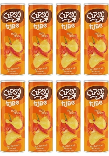 Cipso Tube Acı Baharat Aromalı Cips 90 Gr X 8 Adet