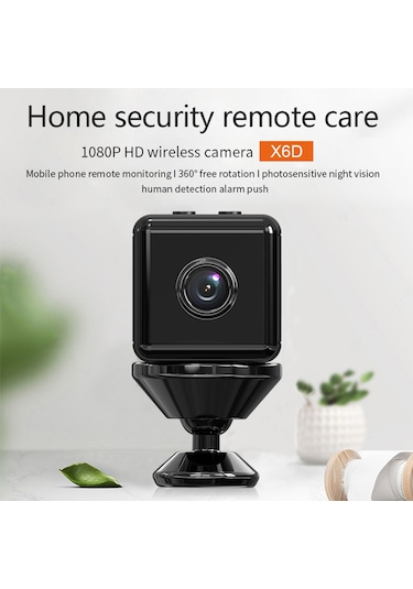 Geeksen Küçük Kare Mini Wifi İzleme Kamerası, 1080p Gündüz/gece Görüşü, Hareket Algılama, Uzak Erişim, Tf Kart Desteği, 1000mah Pil Siyah