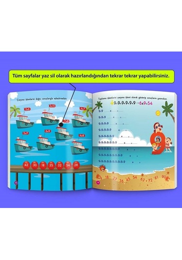 Mucit Karınca Çarpım Tablosu Öğreten Kitap Serisi Yaz-Sil