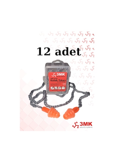 3mk-kt24 Çam Tipi Kordonlu Kulak Tıkacı 12 Adet