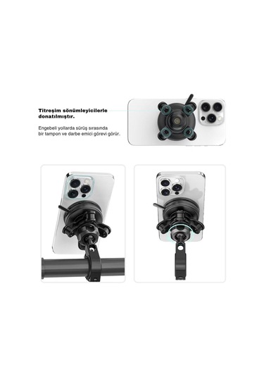 Nukrotech Fastfix Fx2-154 Titreşim Modüllü Telefon Tutucu Siyah