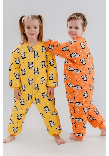 Erkek Bebek 2.5 Tog Desenli Uyku Tulumu 2 Yaş Turuncu