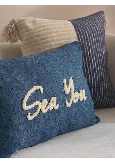 Sea You 4'lü Kırlent Kılıf Seti Mavi