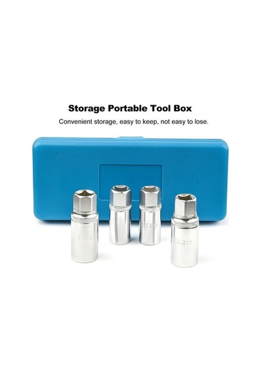 Pazly 6mm-12mm Çelik Kafa Yok Somun Çıkarıcı Seti, 1/2 İnç Uyumlu, 4 Adet, Plastik Kutulu, Kayıp/vuruk Somunlar İçin