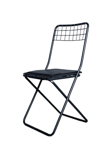 Nr Katlanır Sandalye, Ofis Balkon, Bahçe Katlanır Sandalyesi 1 Adet Siyah