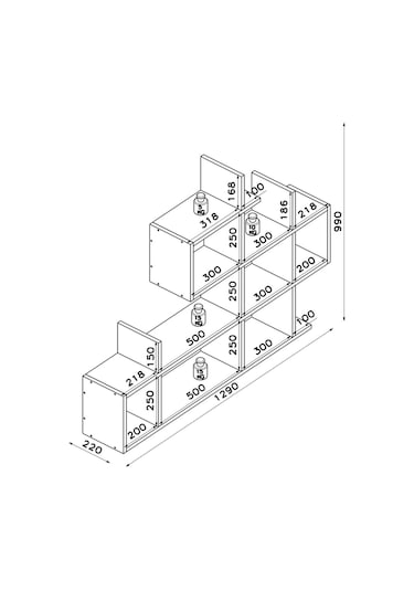 Lagomood Enky Duvar Raf Beyaz & Meşe
