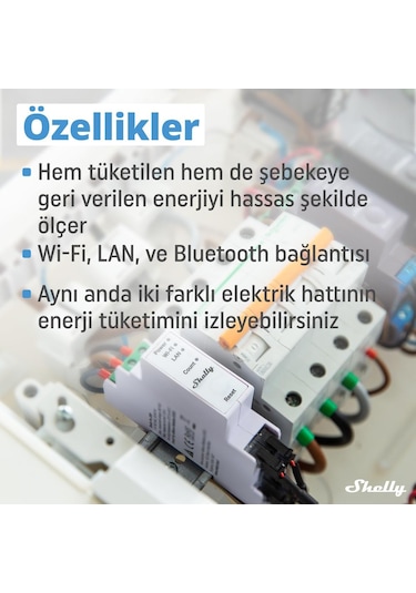 Shelly Pro 3EM 120A 3 Faz Enerji Ölçer