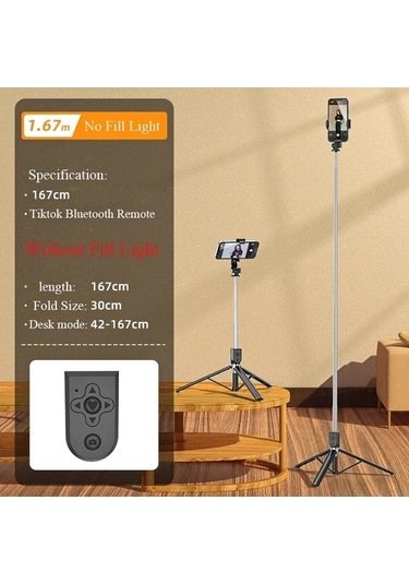 Createtech 1.67m Uzun Bluetooth Özçekim Sopa, Canlı Renk, Yüksek Kalite