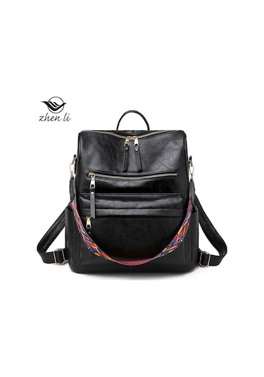 Xiyyadms Zhenli Şık Ve Konforlu Siyah Sırt Çantası - Büyük Kapasiteli Moda Kadın Çantası Çok Renkli