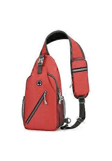 Çok İşlevli Göğüs Çantası Erkek Moda Trendi Su Geçirmez Omuz Çantaları Günlük Su Geçirmez Hafif Postacı Çantası Kırmızı Kırmızı