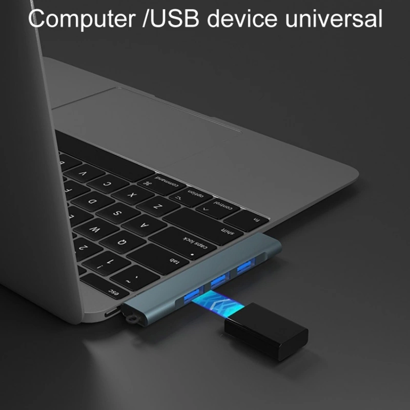 Sones Yan Fişli Kablosuz Yerleştirme İstasyonu 4'ü 1 Arada Çok İşlevli Bilgisayar Kablo Hub'ları, Port: Type-c 3.0 Gümüş