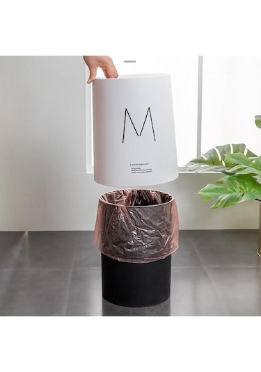 Tongxida 8l Yuvarlak Çift Katmanlı Açık Çöp Kutusu Altın Elmas Oturma Odası Yatak Odası Ofis Diğer