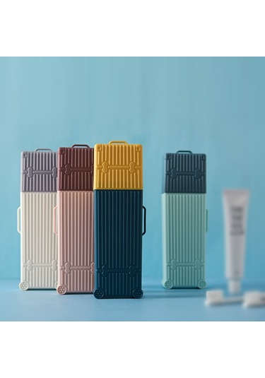 Sones Seyahat Yıkama Kupası Diş Fırçası Kutusu Taşınabilir Set Yaratıcı İş Seyahati Diş Saklama Kutusu Mavi Hit Mavi Diğer