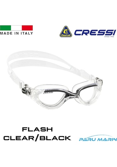Parumarin Cressi Flash Clear / Black Yüzücü Gözlüğü
