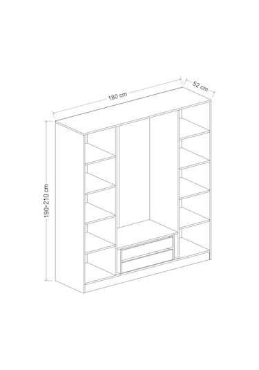 Minar Kale 180cm Giyinme Dolabı Dore Ceviz - 190cm