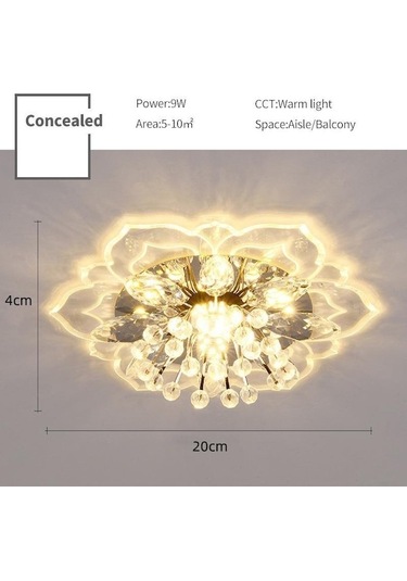 Novahub Sıcak Beyaz Modern Kristal Yaprakları Led Tavan Işık Koridor Koridor Koridor Merdiven Mutfak Kahve Barı Kapalı Lamba Gizli Sıcak Beyaz Sıcak Beyaz