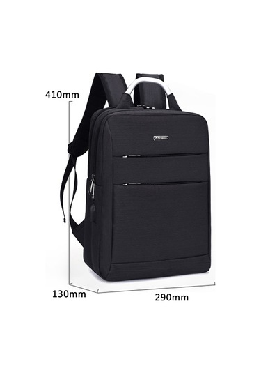 Wezone Usb Şarjlı Geniş Kapasiteli Oxford Kumaş Sırt Çantası - Gri Koyu Gri