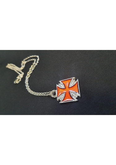 Dükkan Design Kırmızı Gama Cross Kolye Sarı