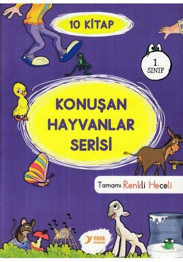 Konuşan Hayvanlar Serisi 1. Sınıf Renkli Heceli 10 Kitap