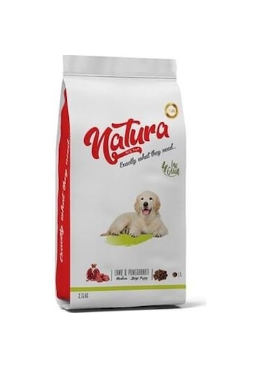 Natura A.Tahıllı Kuzu ve Nar Orta Büyük Irk Yavru Köpek Maması 2,75 KG