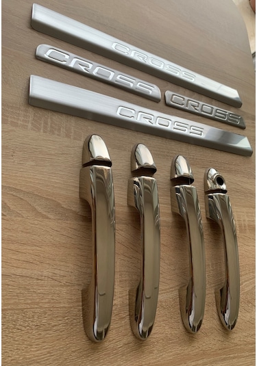 Egea Cross Krom Kapı Kolu ve Kapı Eşiği Seti Paslanmaz Çelik