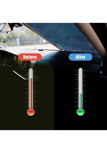 Kosona 40x60cm Otomatik Geri Çekilebilir Pencere Perdeği - Güneş Koruyucu, Isı Yalıtımı, Delik Açmayan Montaj, 3 Süspansiyon Çubuğu İle Y-5214