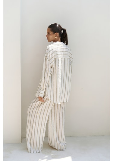 Priskiana Bağcıklı Haki Pantolon Gömlek Takım Haki