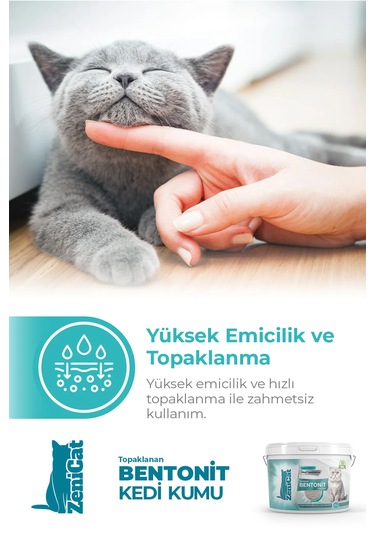 Zenicat Kedi Kumu İnce Taneli Kokusuz Doğal Bentonit 10 L