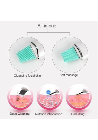 Sones Blk-d016 Ultrasonik Güzellik Küreği Cilt Makinesi Titreşim Ev Yüz Temizleme Ve Yıkama Masaj Aleti Güzellik Aleti Beyaz