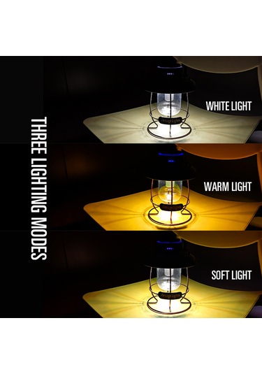 Geeksen Düzenlenebilir Işık Modlu Usb Şarjlı Metal Kamp Lambası - Dış Mekan, Manzaralı Aktivitelere Uygun, Taşınabilir Led Işık Kaynağı Çok Renkli