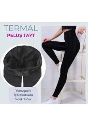 Filemingo Kadın Siyah Içi Peluş Termal Taytsiyahs/M Siyah