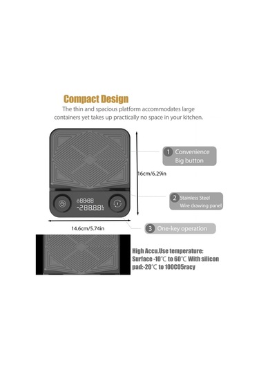 Oldfriend Caıjıa Hassas Mutfak Terazisi 0.1g Mini Digital Kahve Terazisi Zamanlayıcılı Siyah 6.61lb Siyah 6.61lb/0.1g