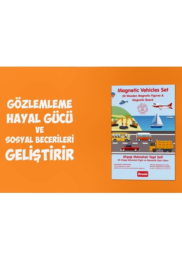 Calimera Toys Ahşap Mıknatıslı Seyahat Kitabı Araçlar Taşıtlar Oyunu