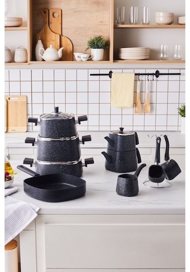 Karaca  Biogranit Sando 14 Parça Çeyiz Seti Siyah