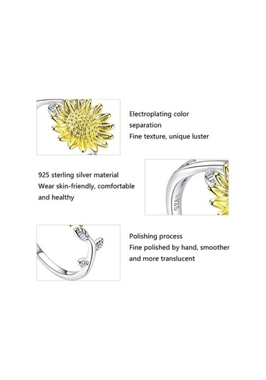 Fastbuy Altın Güller Baskılı Platin Kaplı S925 Sterling Silver Kadın Bilezik Çok Renkli Çok Renkli