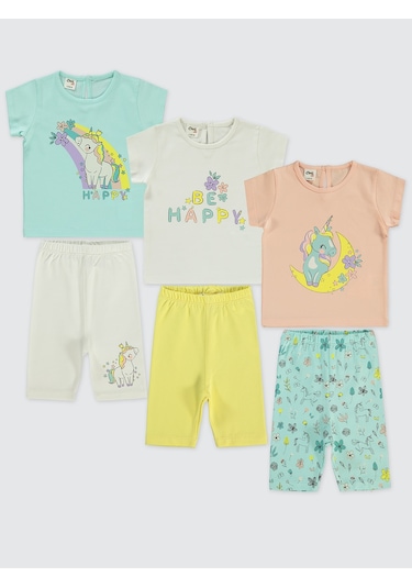 Civil Baby Kız Bebek 3'lü Takım 6-18 Ay Renkli Çok Renkli