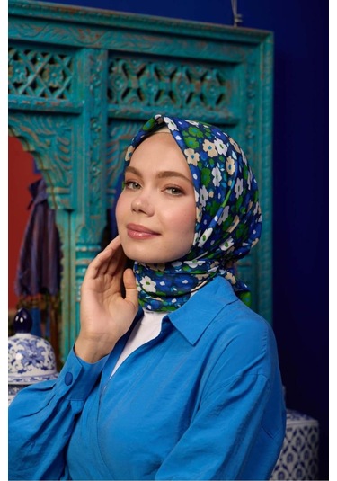 İpekhan Marrakech Koleksiyon Soft Eşarp 1192 - 07 Yeşil/somon Yeşil/somon