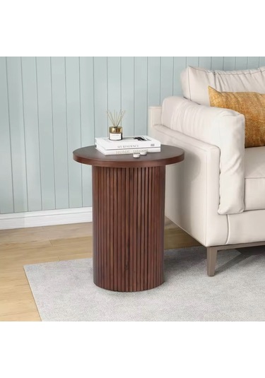 Leonora Bohem Ahşap Yan Sehpa Ceviz