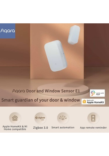 Samdoo Aqara E1 Pencere Kapı Sensörü - Gerçek Zamanlı Açık/kapalı Tespiti, Akıllı Cihaz Bağlantısı, Uzun Pil Ömrü Beyaz