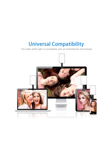 Andoer Ekran Klipsi İle Bilgisayar Cep Led Video Işığı Siyah Siyah