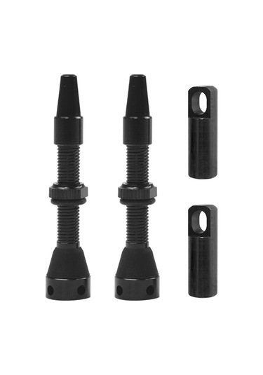 Qingmipy Cnc Alüminyum Presta Valf Sapı, Hava Tutturucu O-ring Ve Kilitleme Somunu, 40mm Siyah, 2 Adet + Ayırıcı Aracı