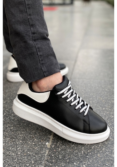 Luis A Costa Lc107 Siyah Arka Beyaz Bt Bağcıklı Erkek Ayakkabı Renkli