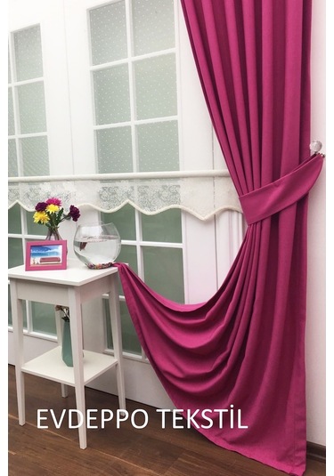 Taç Soft Fuşya Fon Perde Fuşya