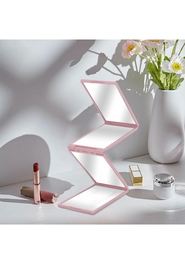 Suntek Kendi Saç Kesim Aynası Kompakt Katlanır Ayna Pembe Pembe