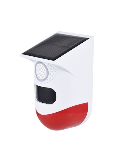 Suofeng Güneş Enerjili Entegre Li-poly Pil İle 110 Açıda 9-12m Mesafede Algılayan 120db Sesli Işık Alarm Sensörü Kablosuz Kumanda Yok