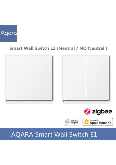 Yaozixa Aqara E1 Zigbee 3.0 Akıllı Duvar Anahtarı - Tek Ateş Tek Tuş, Uzak Kumanda, Akıllı Ev Entegreasyonu, Kolay Kurulum